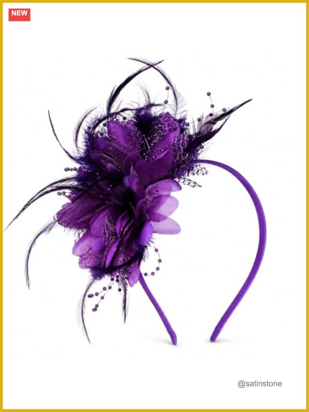 Fascinator Headband with Flower Pearls Lace Bridal Tea Party Hair Accessory